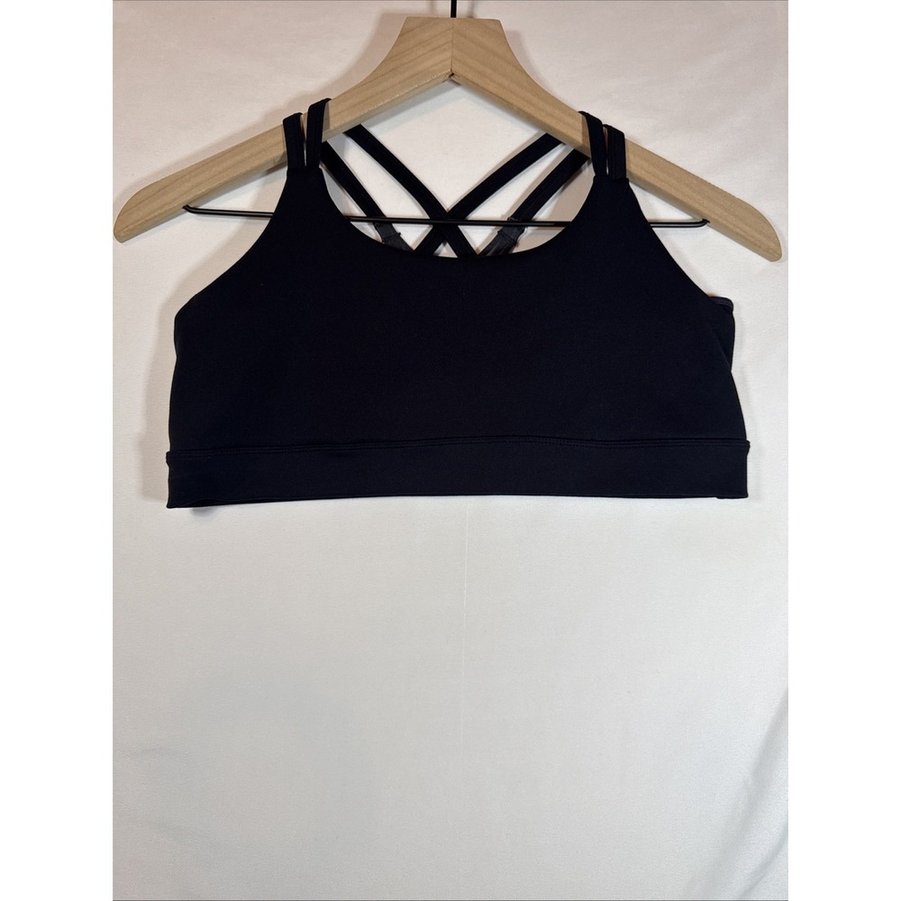 Freely Women's Size M Black Workout Strappy Sports Bra Athletic Gym